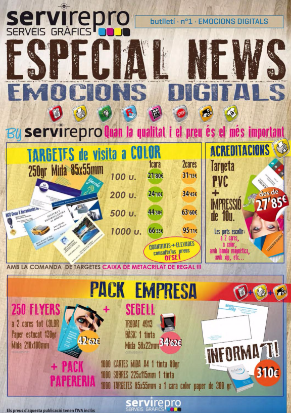 tragetes visita, acreditacions, flyers, segells