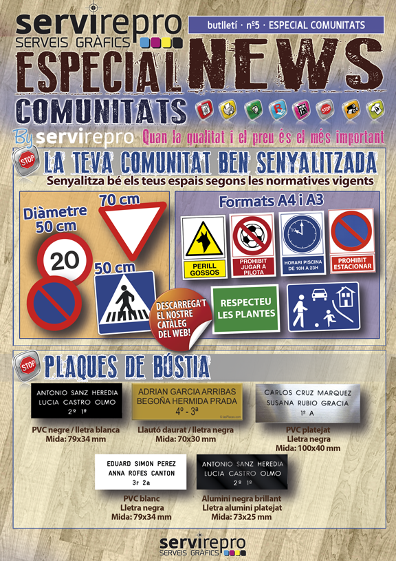 senyalització comunitats plaques retolació