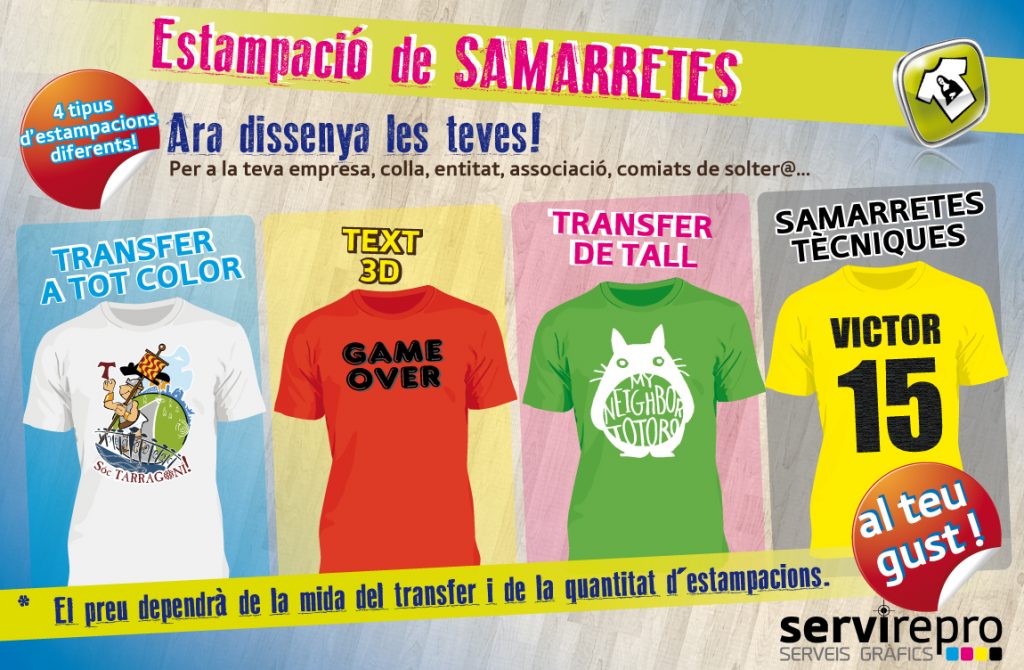 estampació i disseny de samarretes